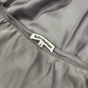 Reformation Lilac 100% Silk Midi Skirt